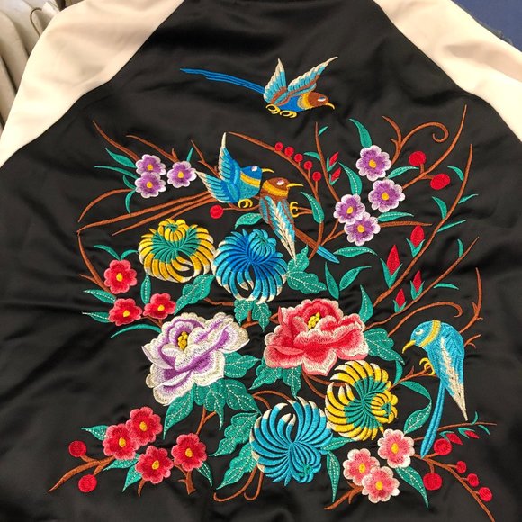 True Religion Satin Floral Embroidered Jacket - Picture 2 of 8